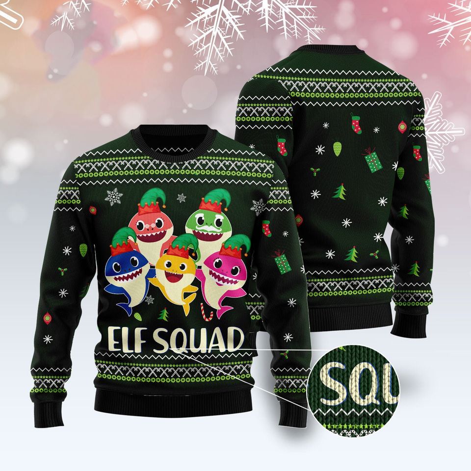 Baby Shark Elf Ugly Christmas Sweater