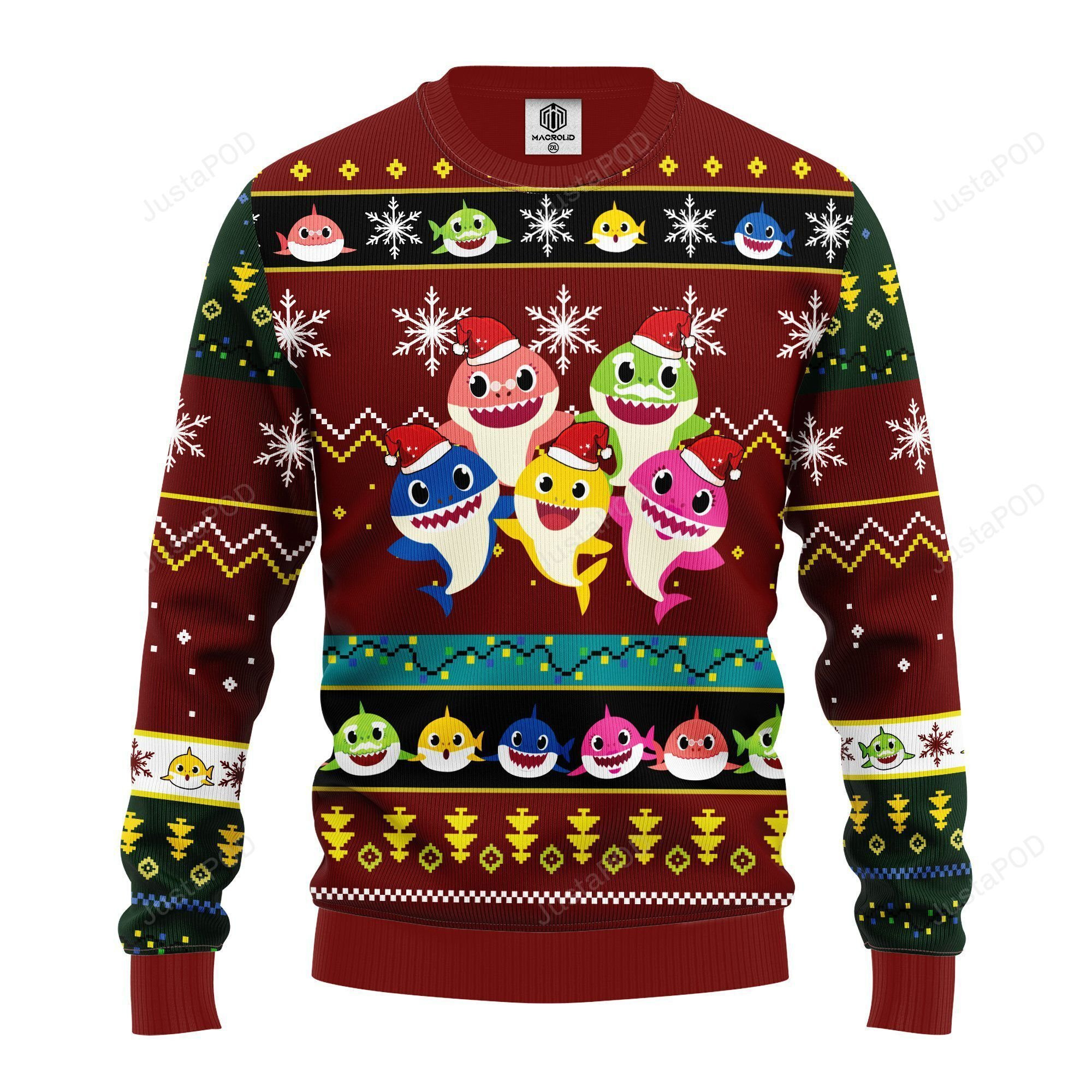 Baby Shark Ugly Christmas Sweater Adult 3D Funny Matching for family