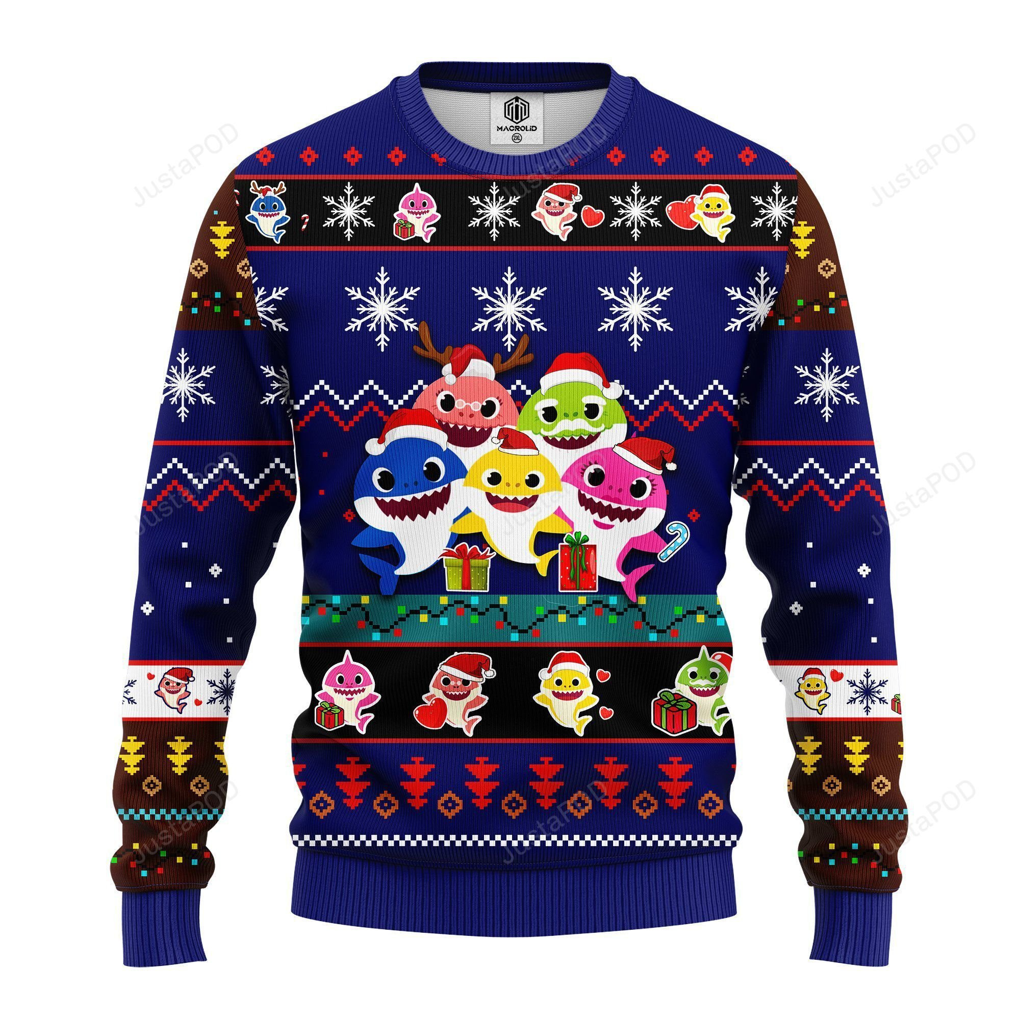 Baby Shark Ugly Christmas Sweater Adult 3D Funny Matching for family