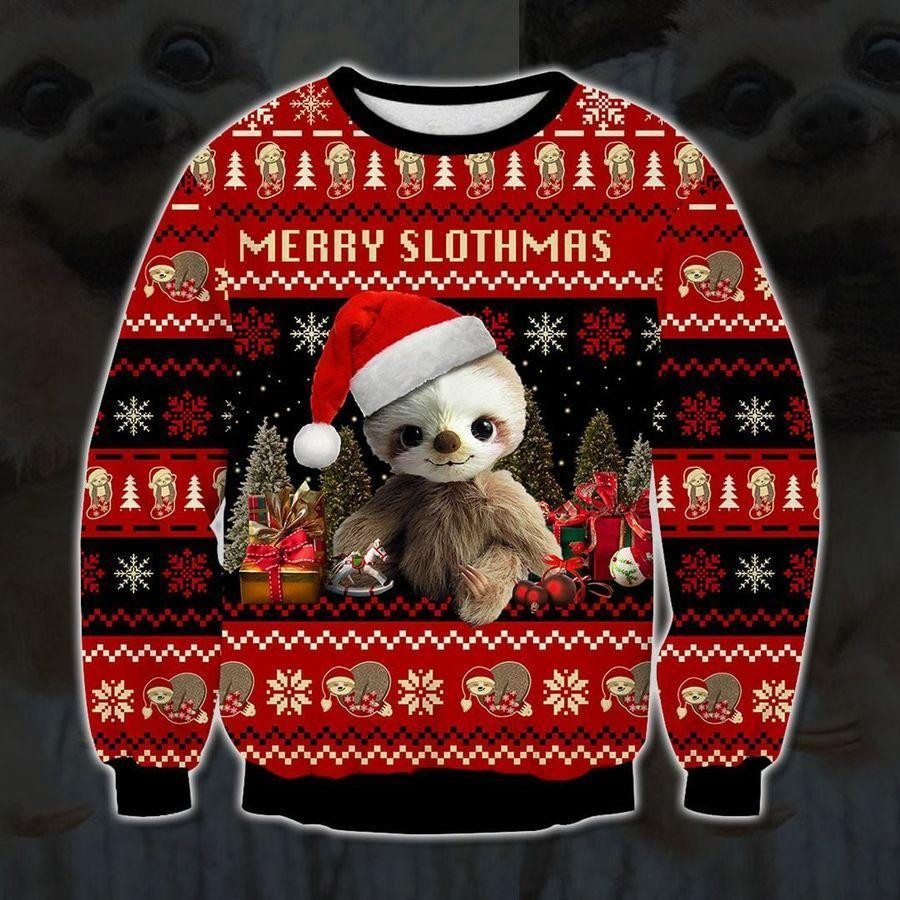 Baby Sloth Ugly Christmas Sweater Adult 3D Funny Matching for family
