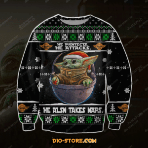 Baby Yoda Christmas Ugly Christmas Sweater Adult 3D Funny Matching for family
