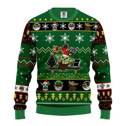 Baby Yoda Cute For Unisex Ugly Christmas Sweater Adult 3D Funny Matching for family