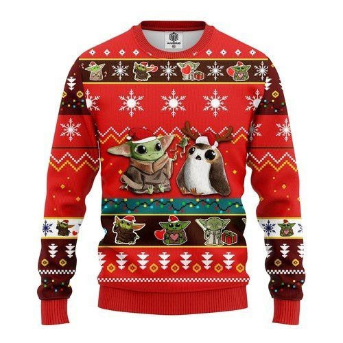 Baby Yoda For Unisex Ugly Christmas Sweater Adult 3D Funny Matching for family