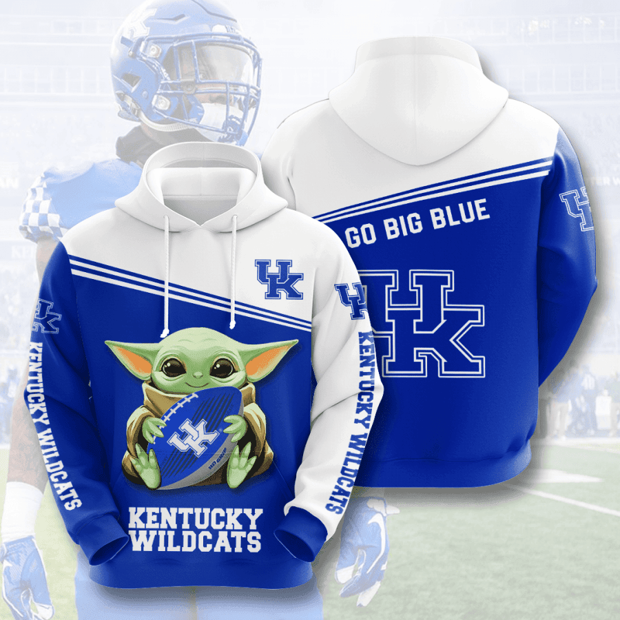 Baby Yoda Kentucky Wildcats 3D All Over Print Hoodie, Zip Hoodie