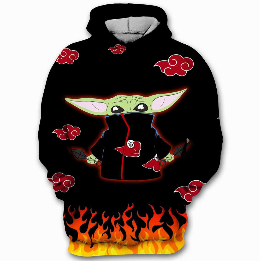 Baby Yoda Naruto Star Wars 3D All Over Print Hoodie, Zip Hoodie