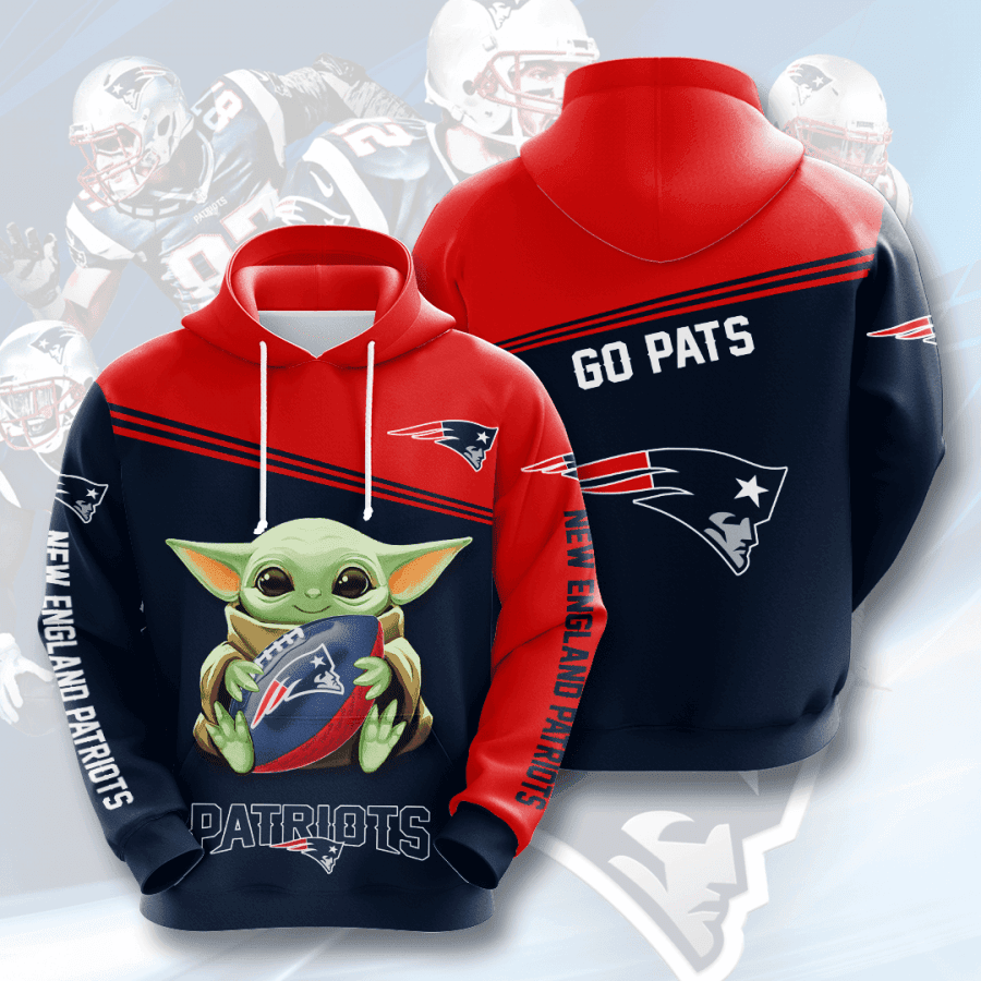 Baby Yoda New England Patriots 3D All Over Print Hoodie, Zip Hoodie
