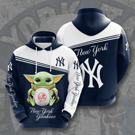 Baby Yoda New York Yankees 3D All Over Print Hoodie, Zip Hoodie