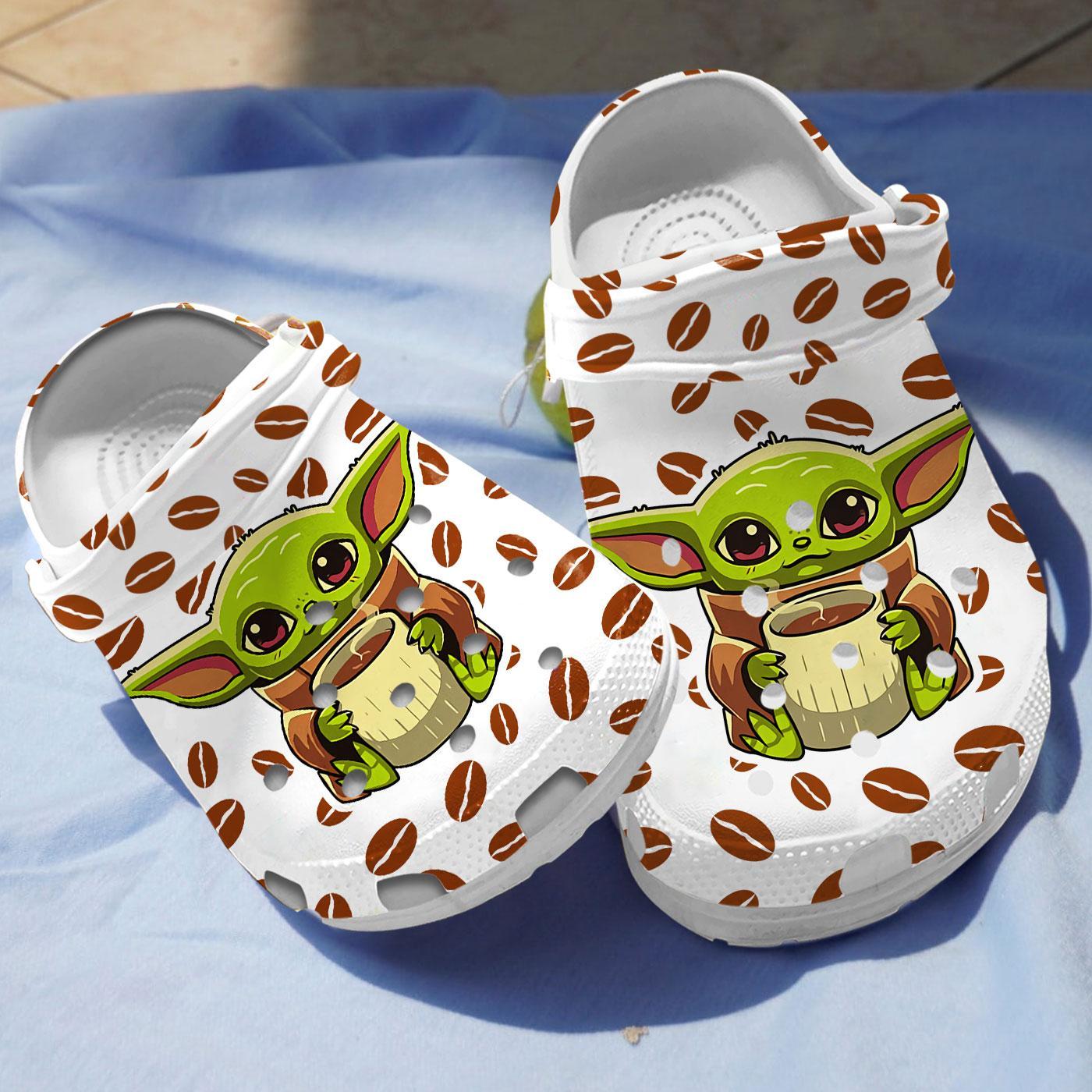 Baby Yoda Star Wars Movie Crocs Crocband Clogs Shoes Comfortable For Men Women and Kids
