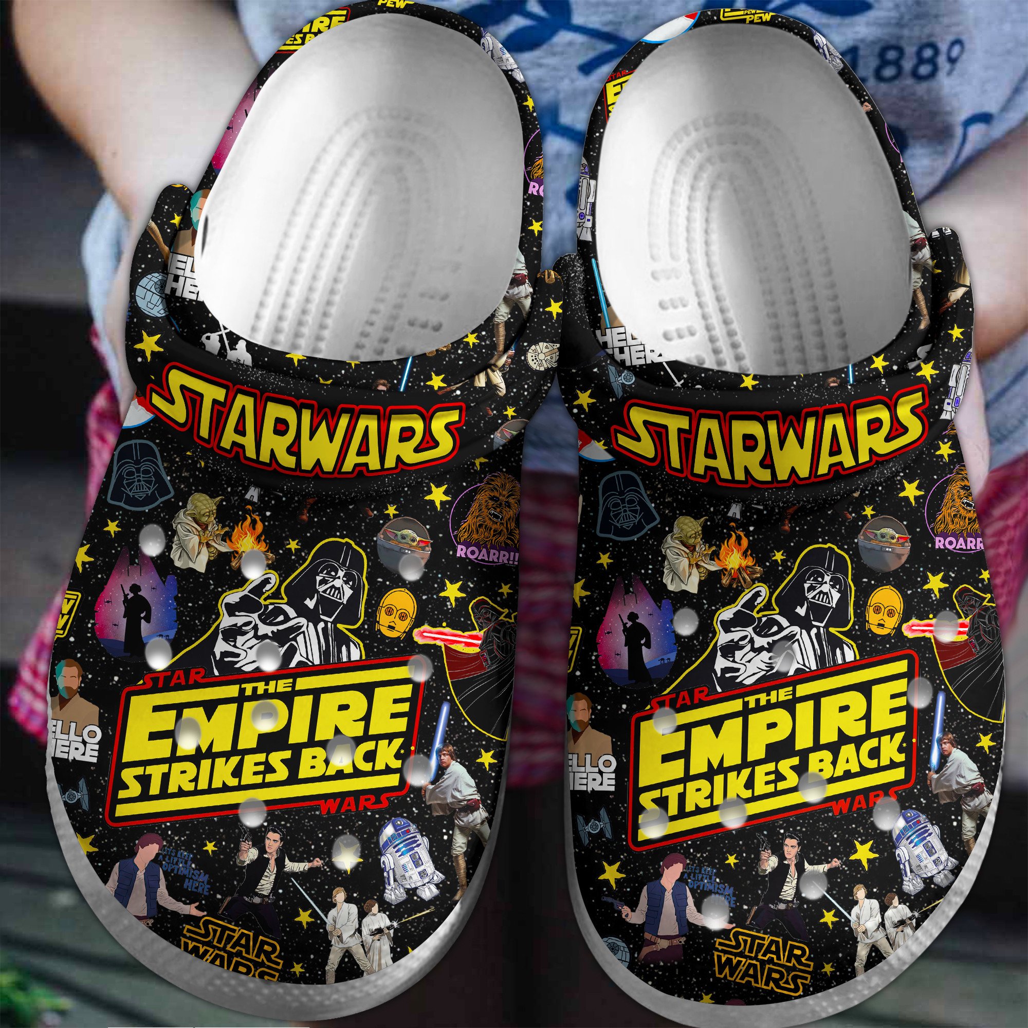 Baby Yoda Star Wars Movie Crocs Crocband Clogs Shoes Comfortable For Men Women and Kids