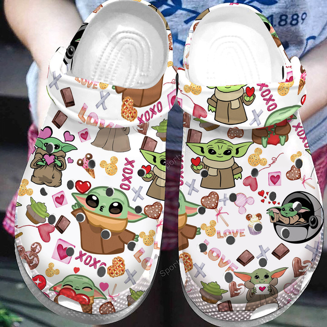 Baby Yoda Star Wars Movie Crocs Crocband Clogs Shoes Comfortable For Men Women and Kids