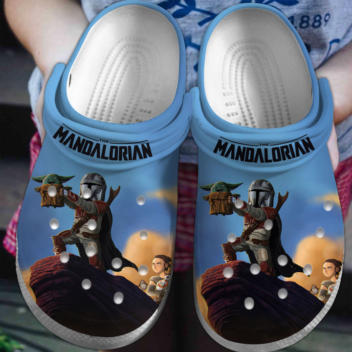 Baby Yoda Star Wars Movie Crocs Crocband Clogs Shoes Comfortable For Men Women and Kids
