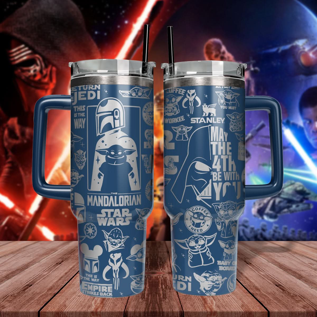 Baby Yoda Star Wars Movies Custom Stanley Cup 40 oz 30 oz Tumbler With HandleTVC2301482