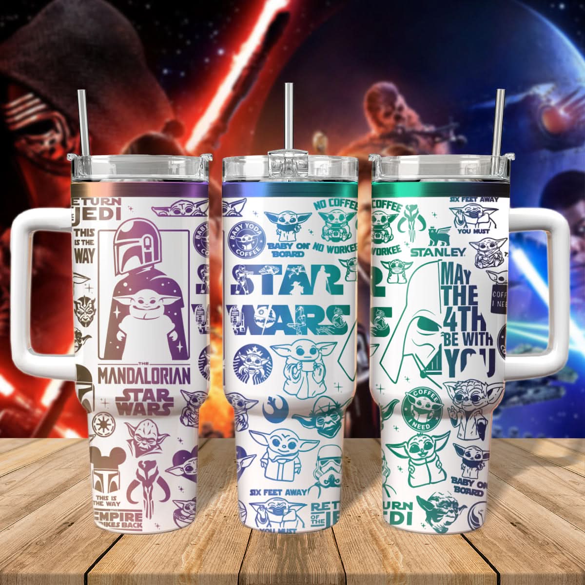 Baby Yoda Star Wars Movies Custom Stanley Cup 40 oz 30 oz Tumbler With HandleTVC2301482
