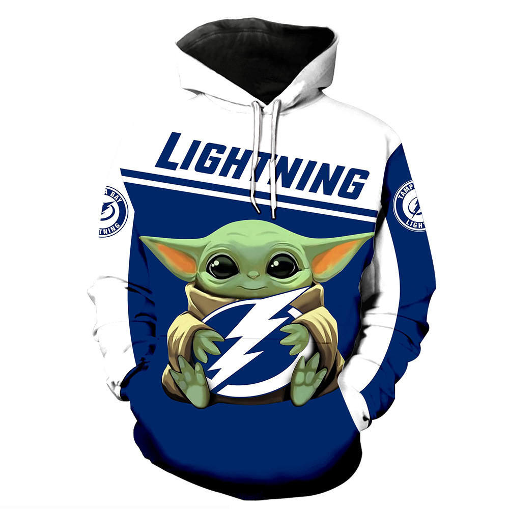 Baby Yoda Tampa Bay Lightning 3D All Over Print Hoodie, Zip Hoodie