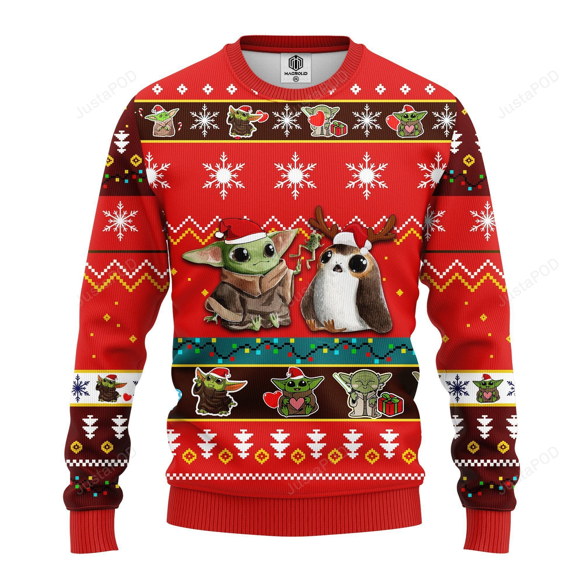 Baby Yoda Ugly Christmas Sweater Adult 3D Funny Matching for family