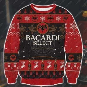 Bacardi Select Ugly Christmas Sweater Adult 3D Funny Matching for family