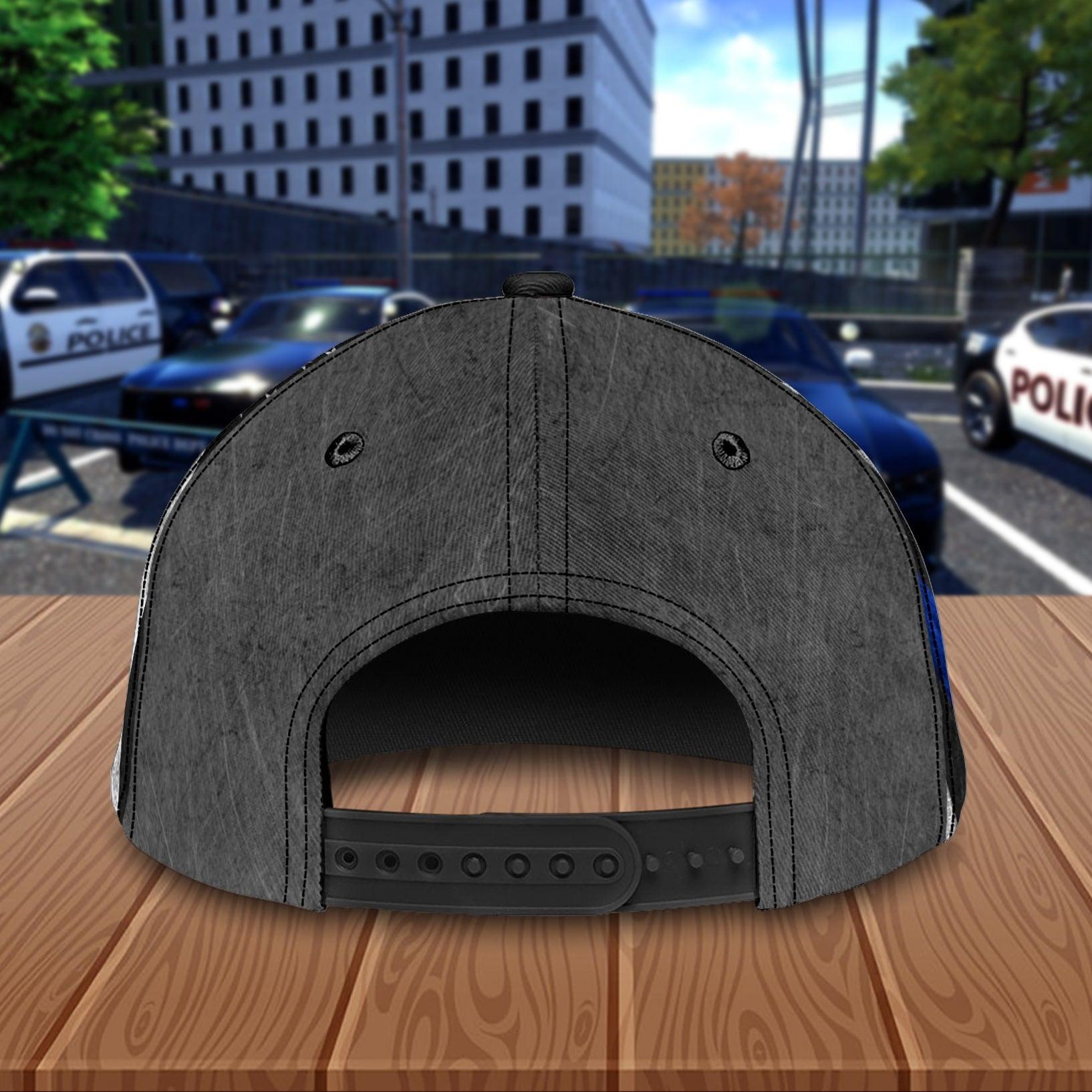 Back The Blue Police Personalized Classic Cap, Personalized Gift for Police Trucker Hats Custom Hats Gifts For Men & Women