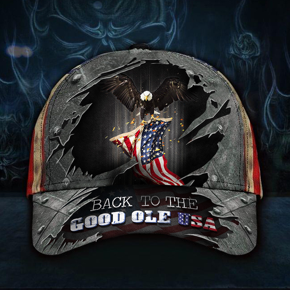 Back The Good Ole' Usa Hat Retro Vintage American Eagle Hat Patriotic Gifts For Dad Trucker Hats Custom Hats Gifts For Men & Women