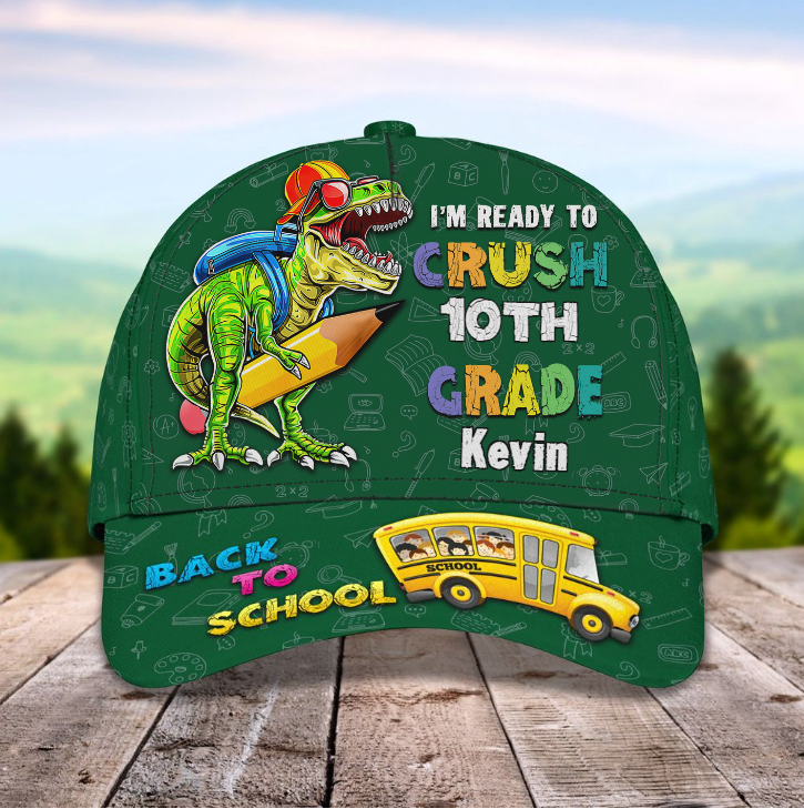 Back to School Cap, Personalized Classic Cap Hat for Children, Custom Name, Custom Date for Pupils Trucker Hats Custom Hats Gifts For Men & Women