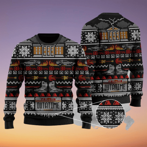 Back To The Future Dutatime Ugly Christmas Sweater Adult 3D Funny Matching for family