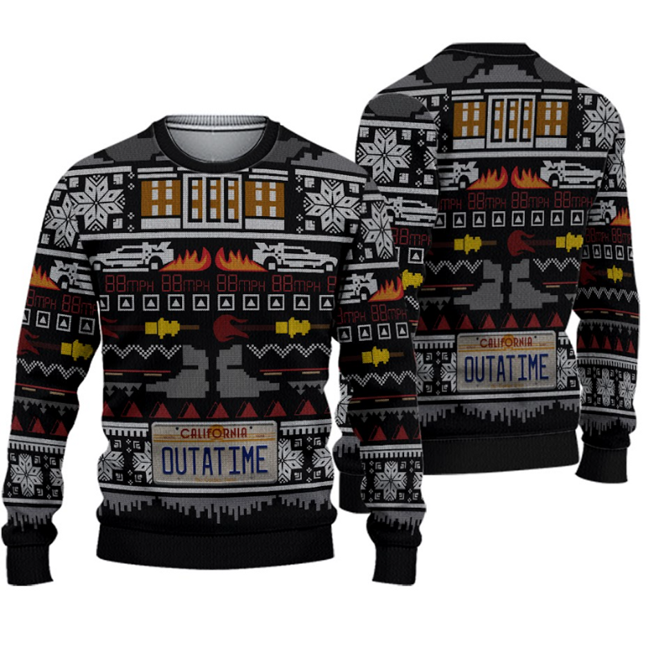 Back To The Future Logo Christmas Ugly Christmas 3D Sweater