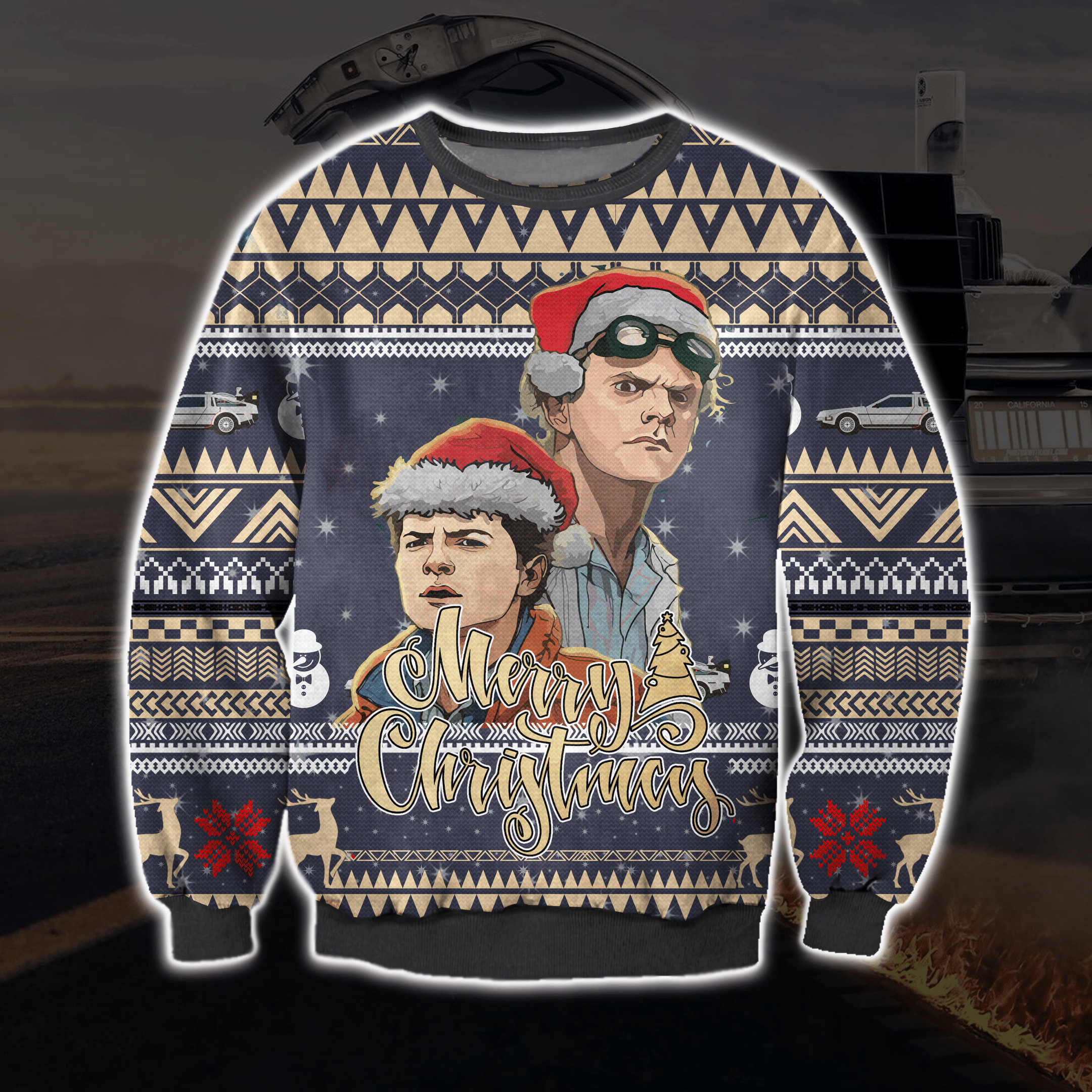 Back To The Future Ugly Christmas Sweater Adult 3D Funny Matching for family