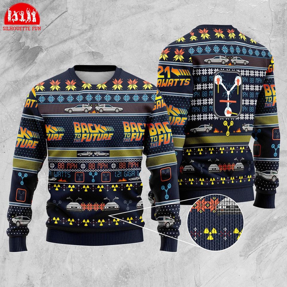 Back To The Future Ugly Christmas Sweater, Marty McFly Emmett Brown Sweatshirt