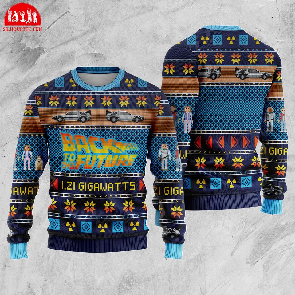 Back To The Future Ugly Christmas Sweater, Marty McFly Emmett Brown Sweatshirt
