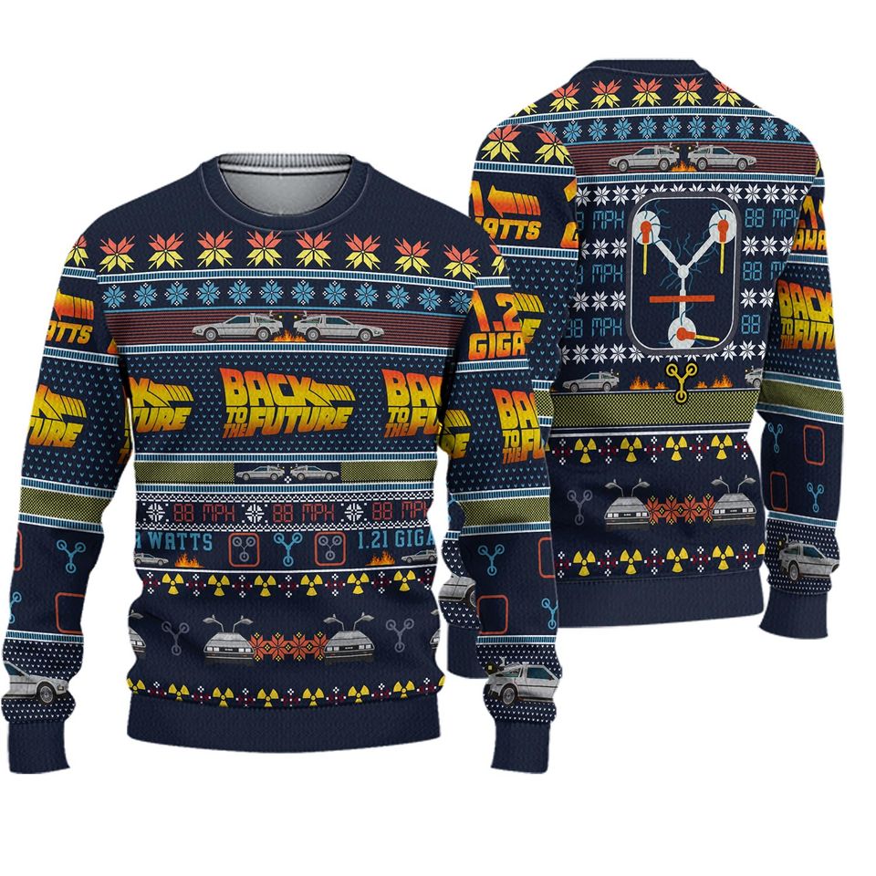 Back to the Future Ugly Knitted Christmas Sweatshirt
