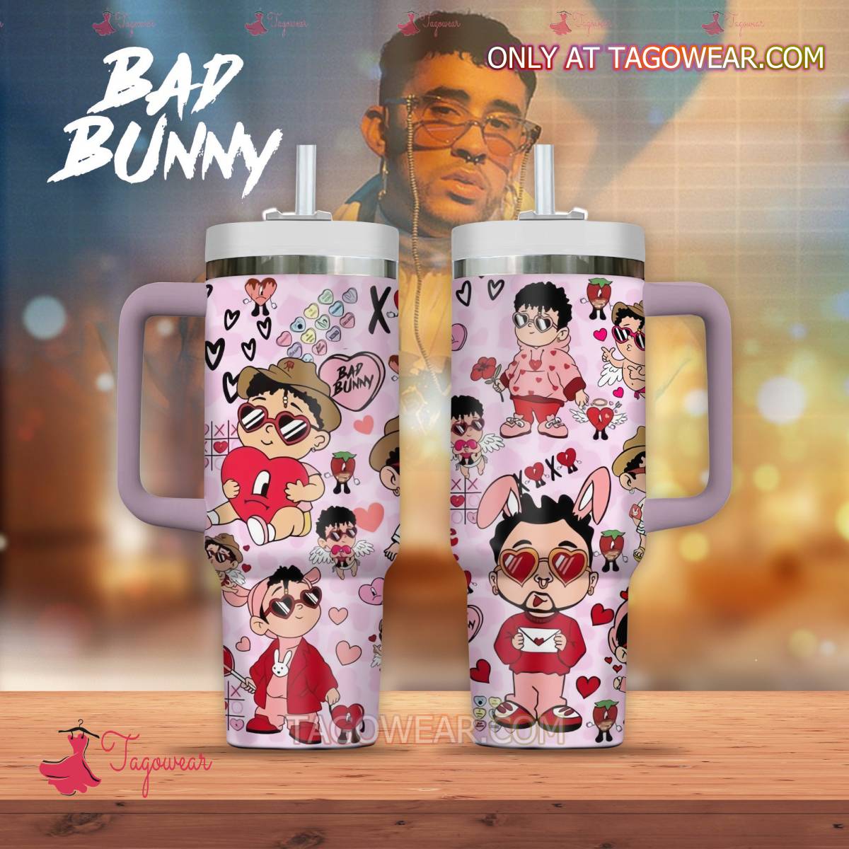 Bad Bunny Chibi Music Custom Stanley Cup 40 oz 30 oz Tumbler With HandleTVC230102