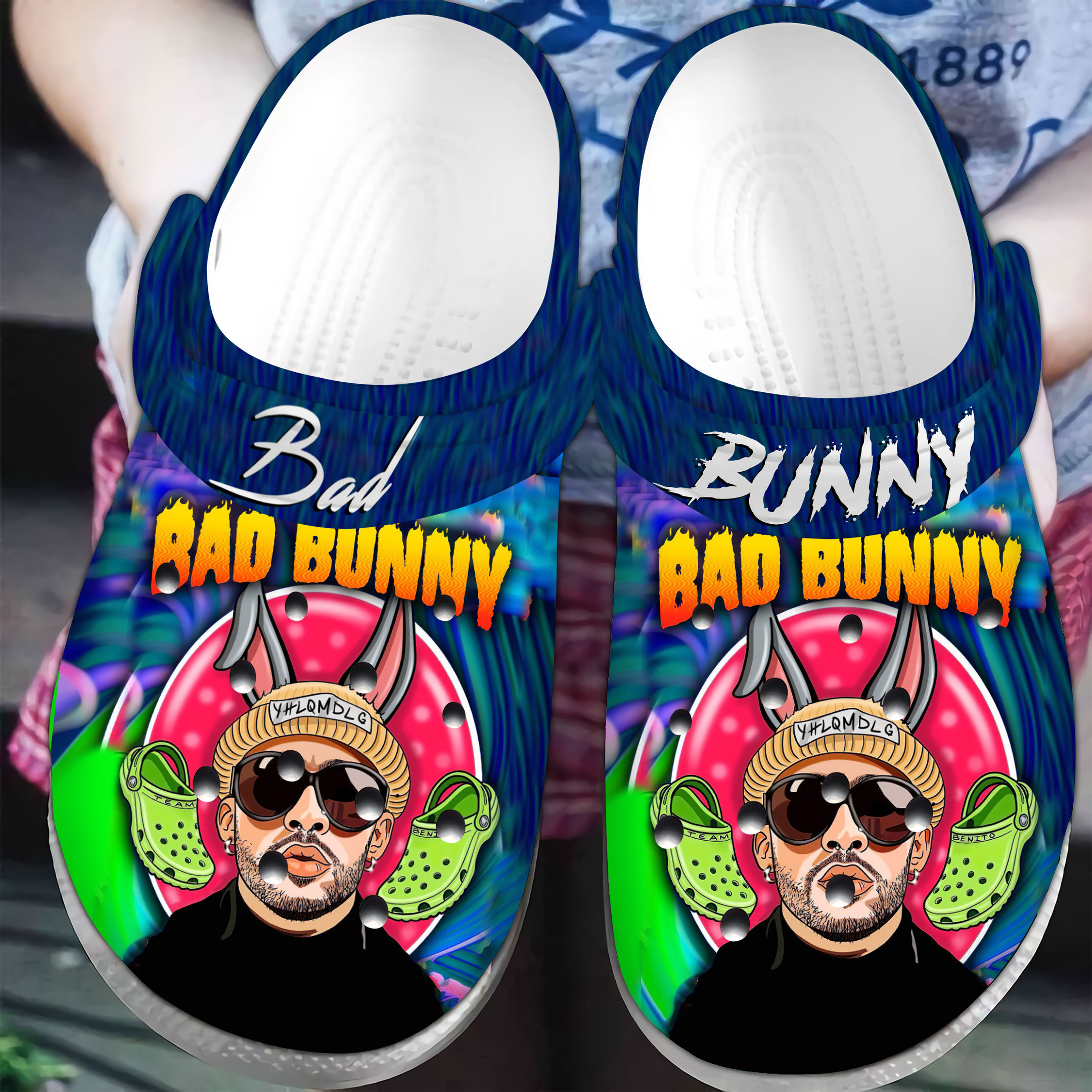 Bad Bunny Music Crocs Crocband Clogs Shoes Comfortable For Men Women and Kids
