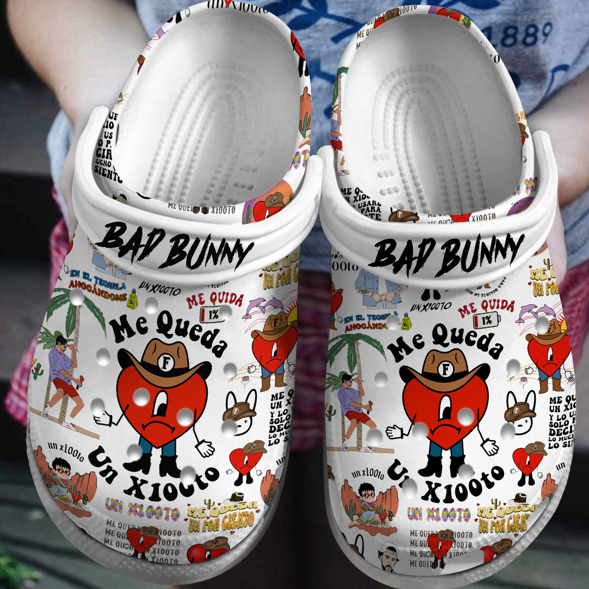 Bad Bunny Music Crocs Crocband Clogs Shoes Comfortable For Men Women and Kids