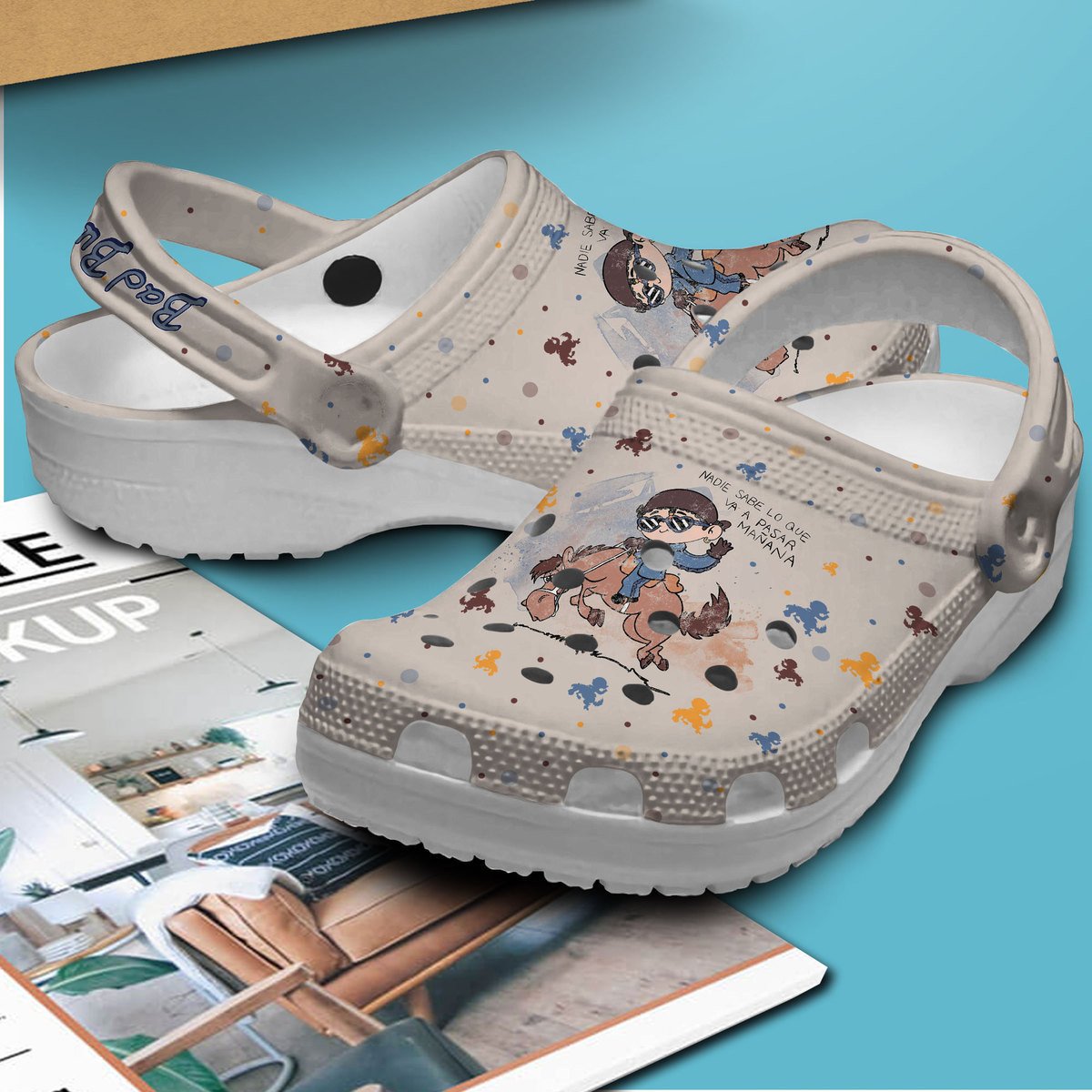 Bad Bunny Music Crocs Crocband Clogs Shoes Comfortable For Men Women and Kids - Image 2