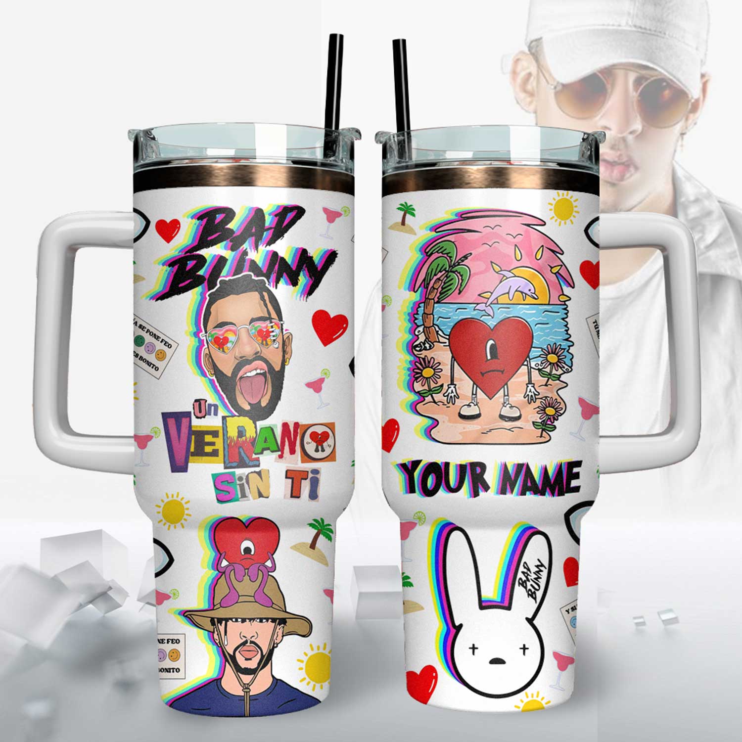 Bad Bunny Music Custom Stanley Cup 40 oz 30 oz Tumbler With HandleTVC2301127