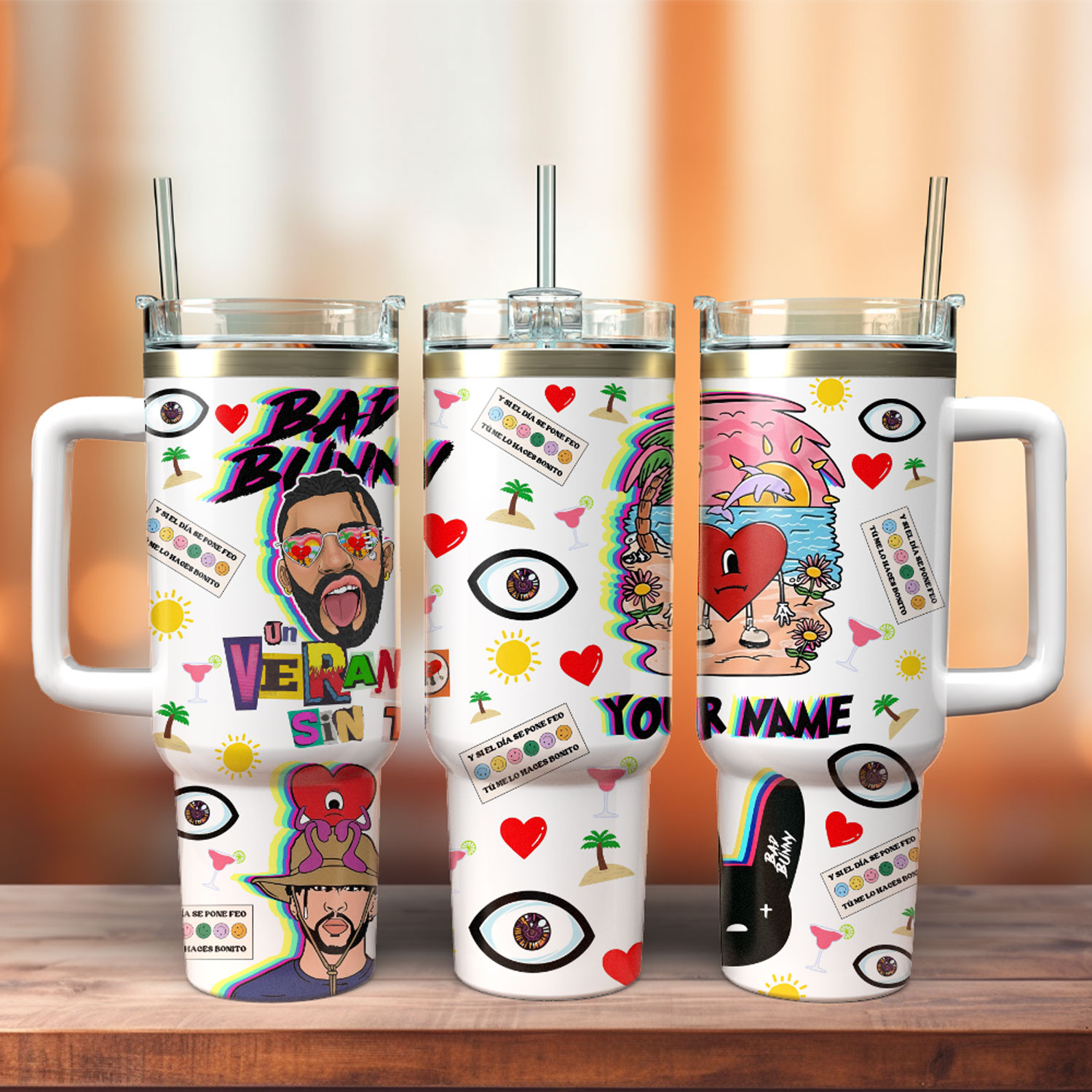 Bad Bunny Music Custom Stanley Cup 40 oz 30 oz Tumbler With HandleTVC2301127 - Image 2