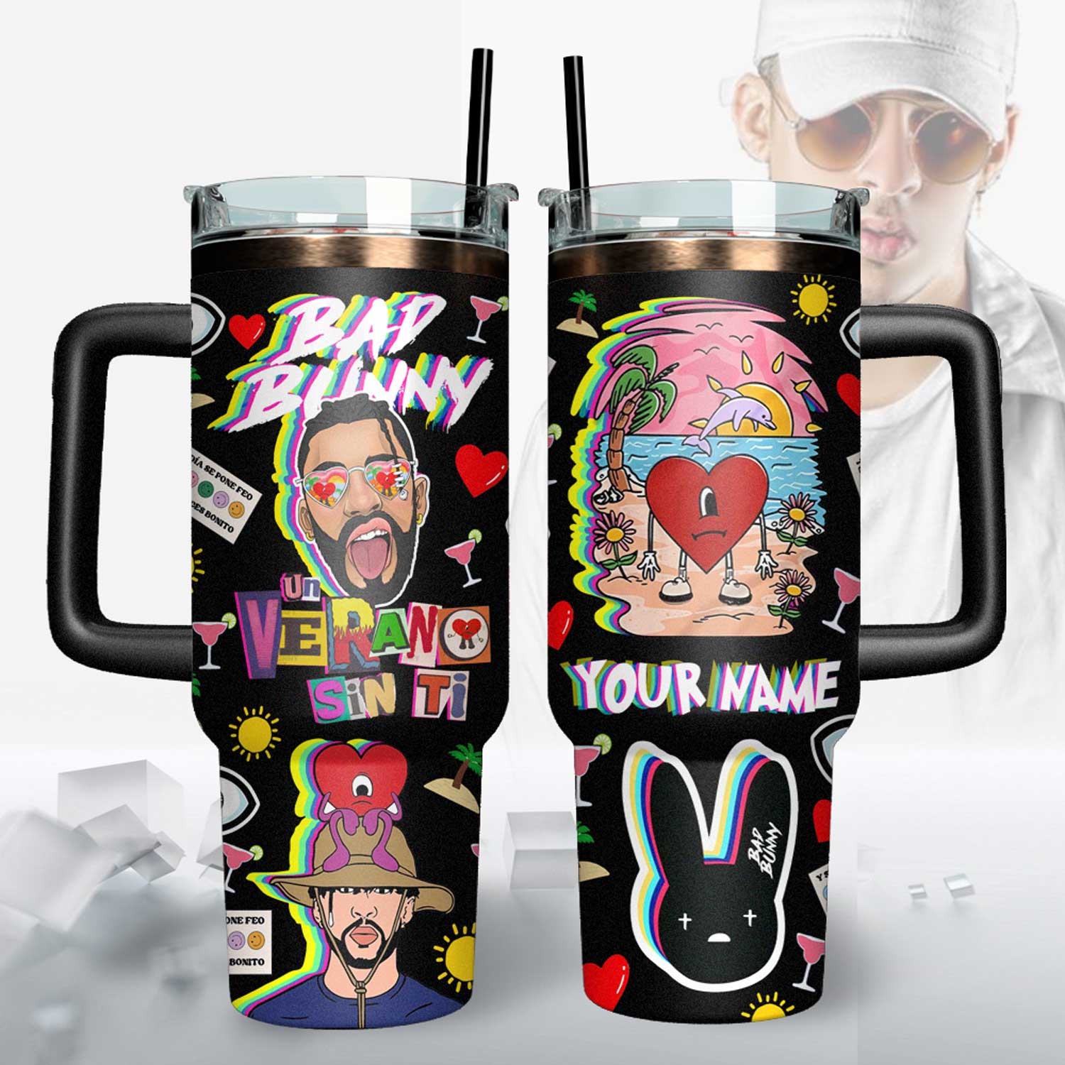 Bad Bunny Music Custom Stanley Cup 40 oz 30 oz Tumbler With HandleTVC2301127