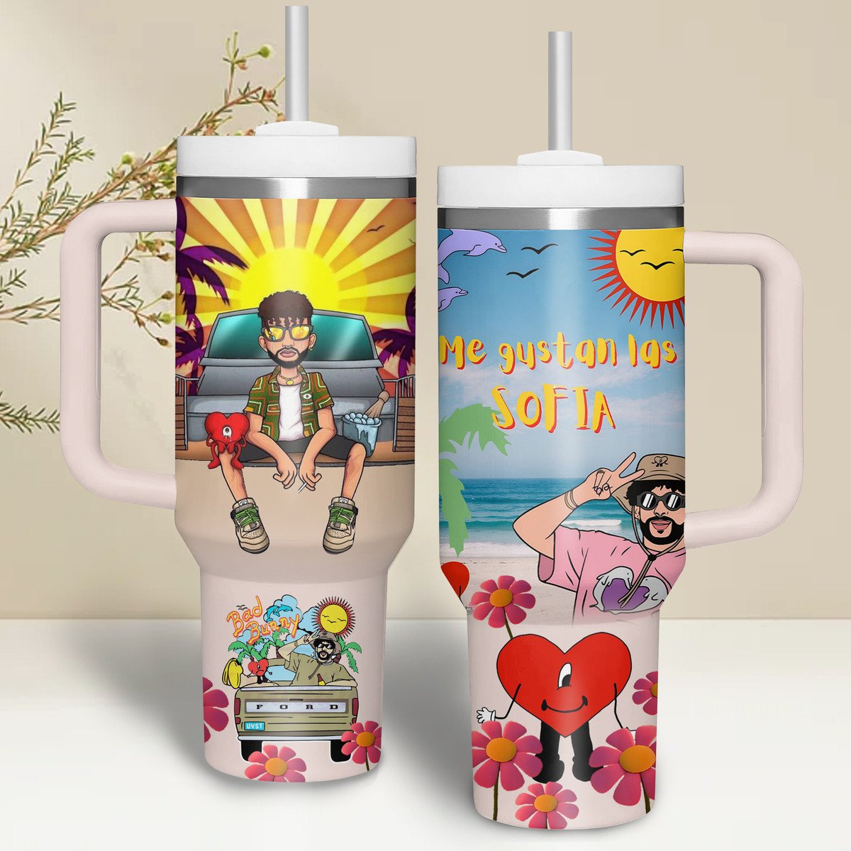 Bad Bunny Music Custom Stanley Cup 40 oz 30 oz Tumbler With HandleTVC2301262