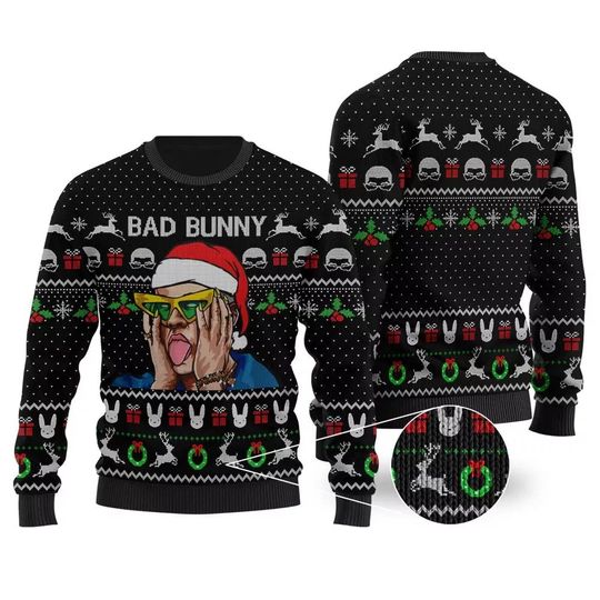 Bad Bunny Ugly Christmas Sweatshirt - Image 2