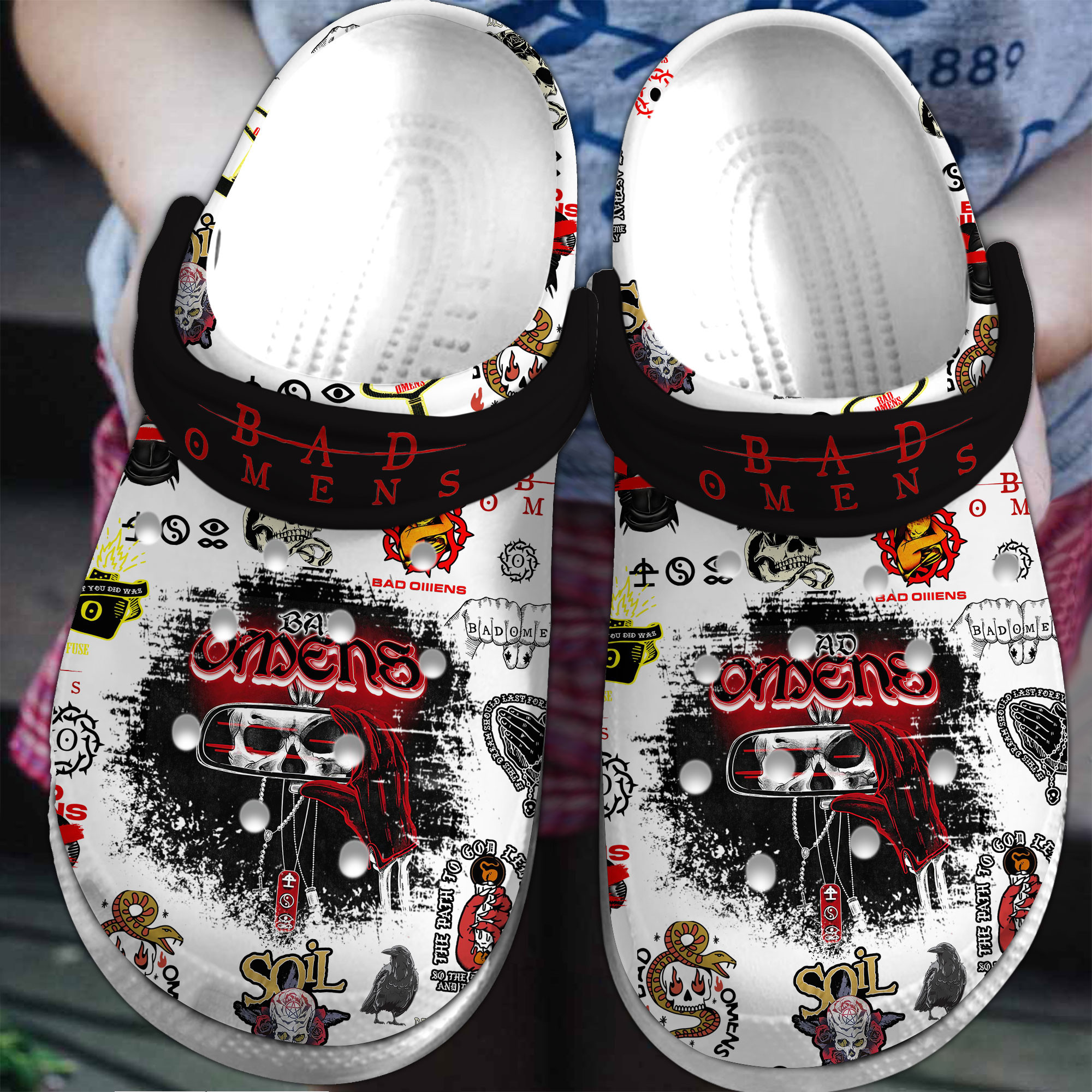 Bad Omens Music Crocs Crocband Clogs Shoes Comfortable For Men Women and Kids