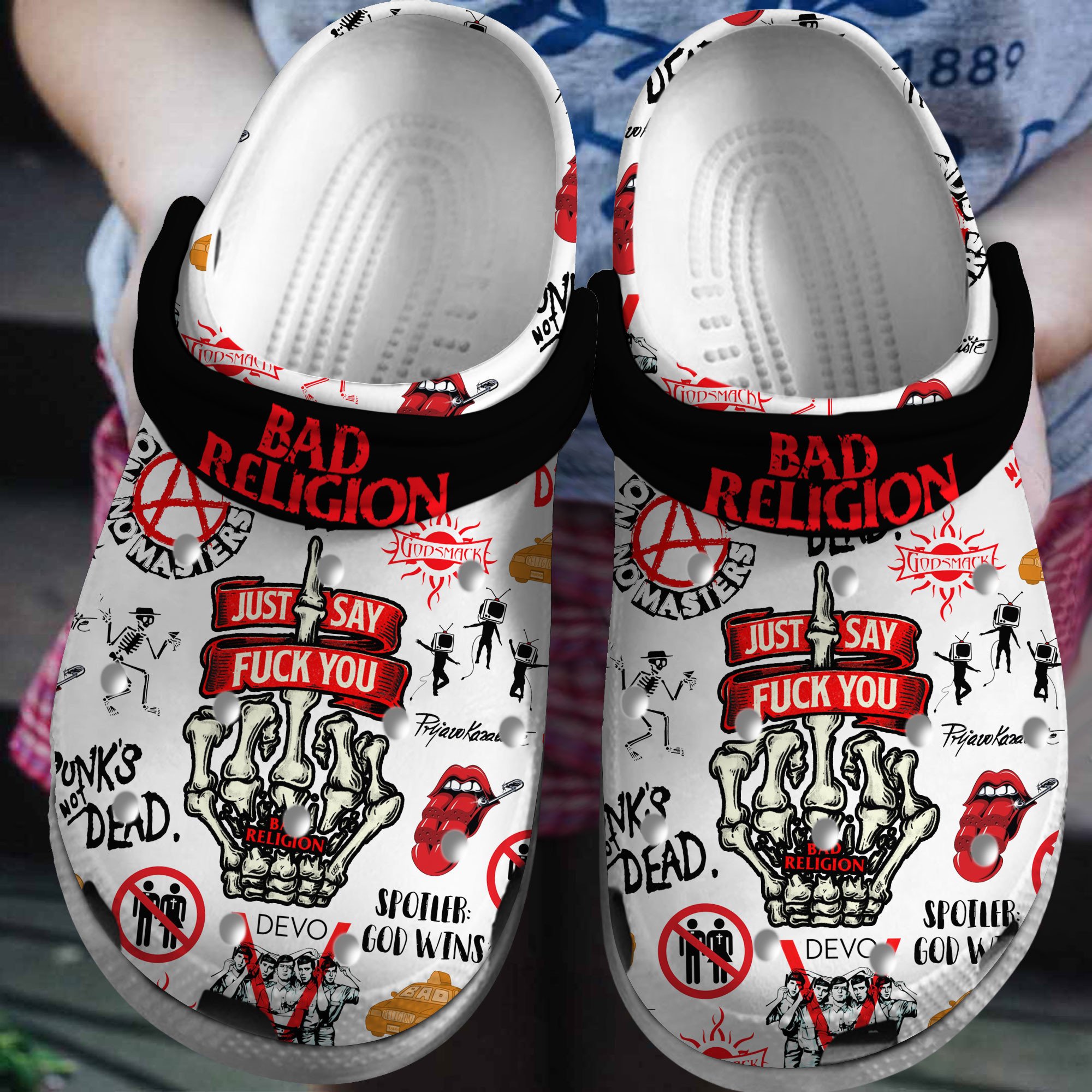 Bad Religion Music Crocs Crocband Clogs Shoes Comfortable For Men Women and Kids