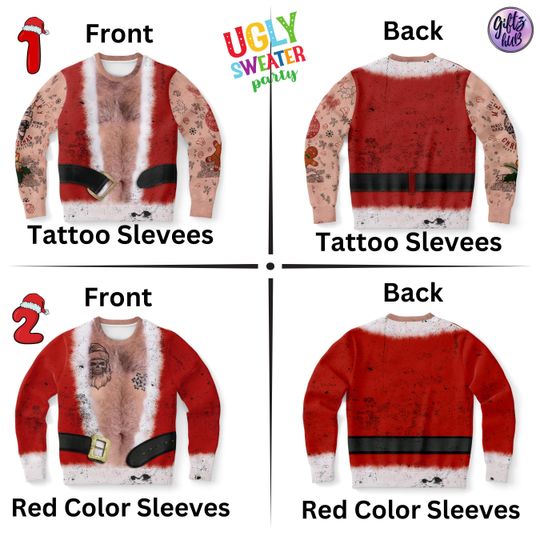 Bad santa ugly xmas shirt, Funny ugly Christmas sweater, caucasian santa sweatshirt, funny Christmas jumper - Image 14