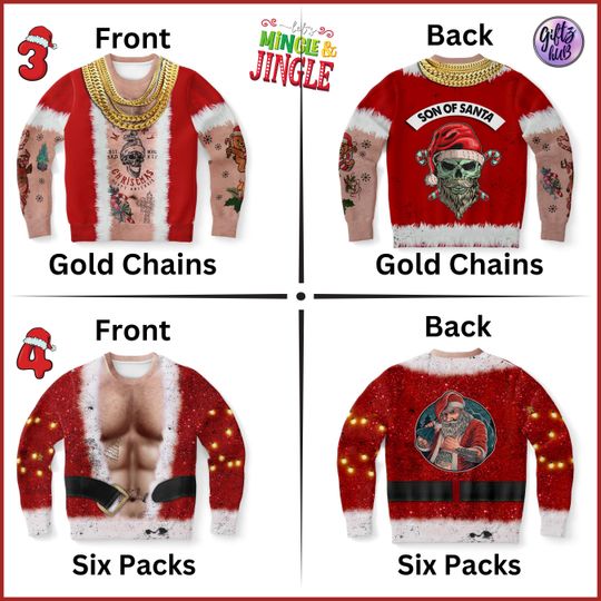 Bad santa ugly xmas shirt, Funny ugly Christmas sweater, caucasian santa sweatshirt, funny Christmas jumper - Image 15