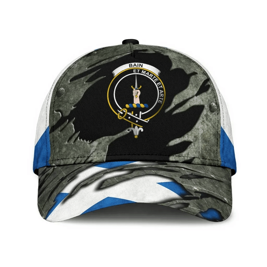 Bain Clan Tartan Crest Hat Classic Cap 3D Trucker Hats Custom Hats Gifts For Men & Women
