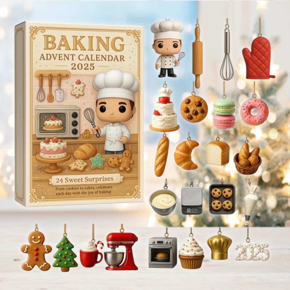 Baking Advent Calendar 2025, 24 Kitchen Ornaments, Christmas Countdown Gift, Baker Decor, Patisserie Xmas Tree Hanging - Image 2
