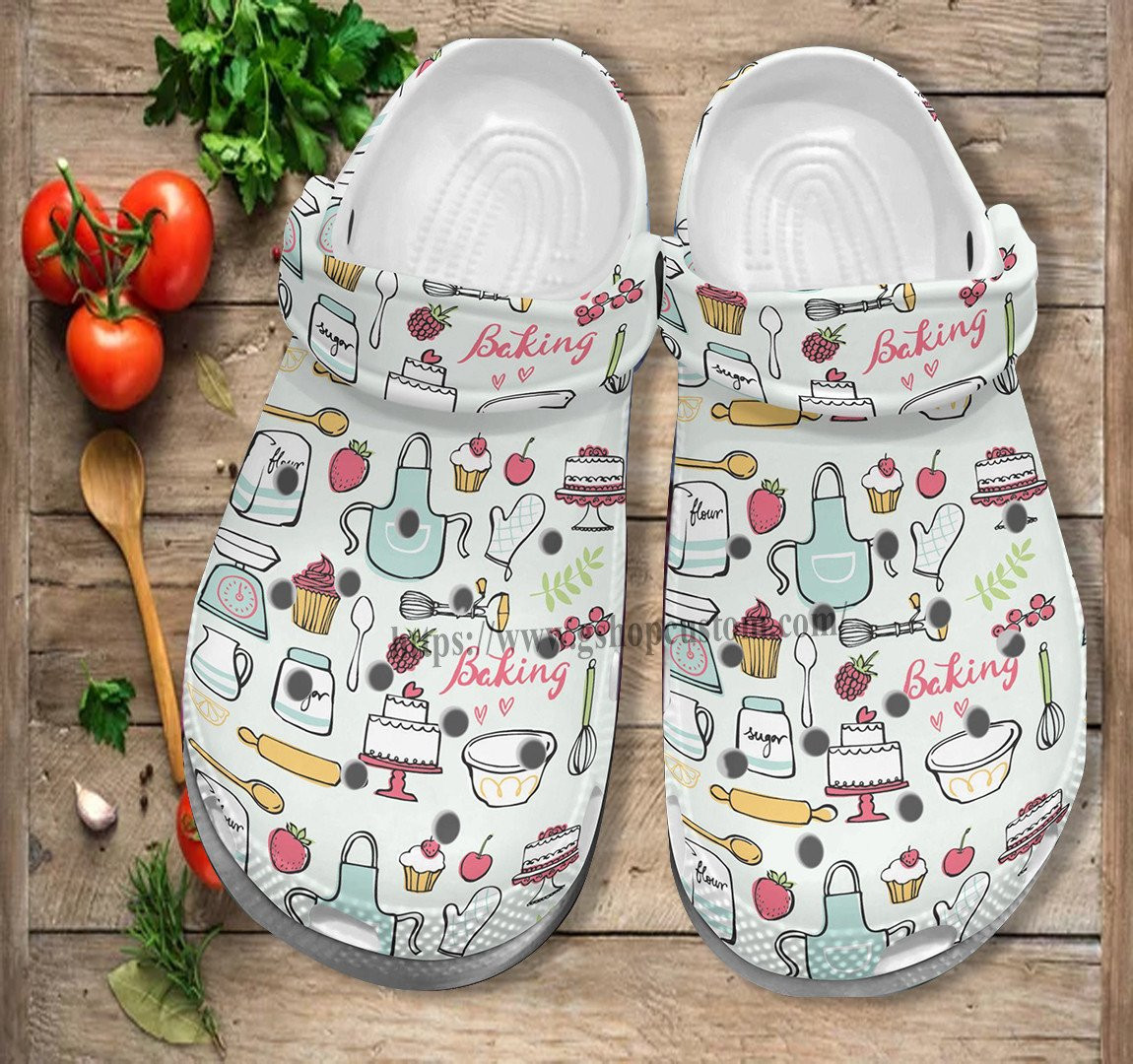 Baking Grandma Cooking Chef Shoes Gift Mom Mother Day - Kitchen Pancake Shoes Croc Clogs