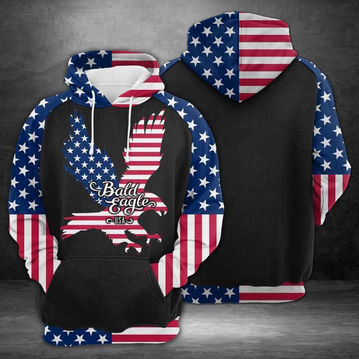 Bald Eagle Usa 3D All Over Print Hoodie, Zip Hoodie