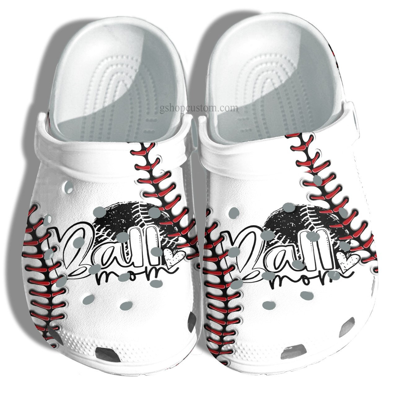 Ball Mom 3D Baseball Line Croc Shoes Gift Mother- Cool Baseball Line Shoes Gift Grandma