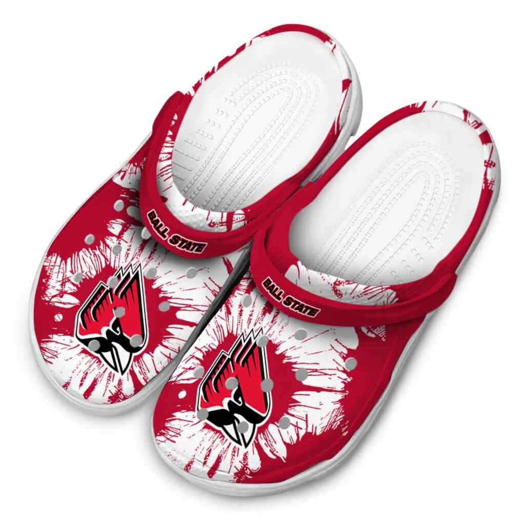 Ball State Cardinals Splatter Graphics ClogTVC1801833 - Image 4