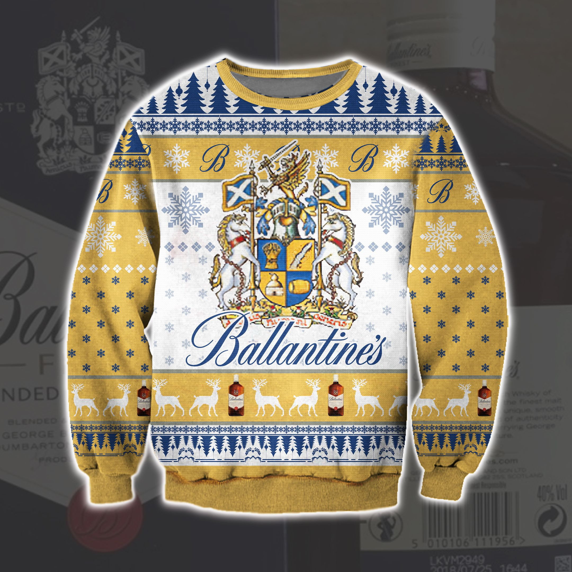 Ballantine'S Knitting Pattern 3D Print Ugly Christmas Sweater Adult 3D Funny Matching for family