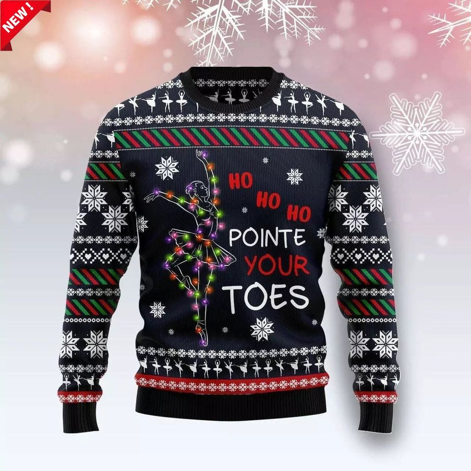 Ballet Christmas Sweater - Ho Ho Ho Ugly Sweater